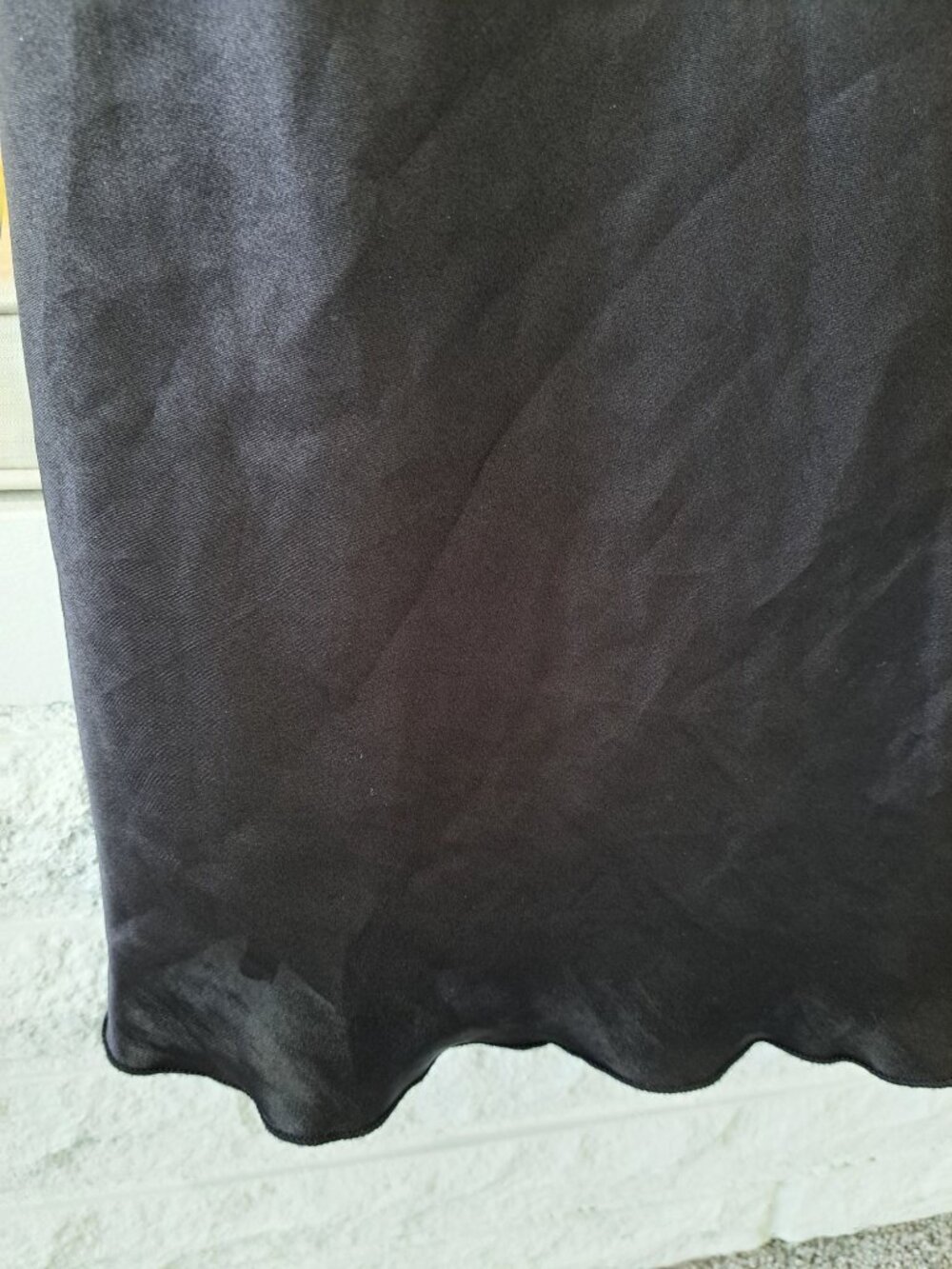 Y2K Bebe Black Satin Cowl Neck Midi Slip Dress Adjustable Straps USA M Sexy - Picture 3 of 12